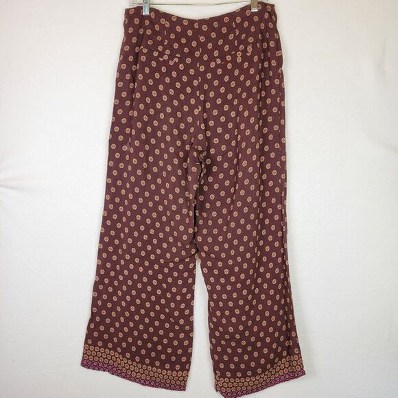 By Anthropologie Womens Marsden Wide Leg Pants Size 8 Brown High Rise Hippie - Picture 12 of 12